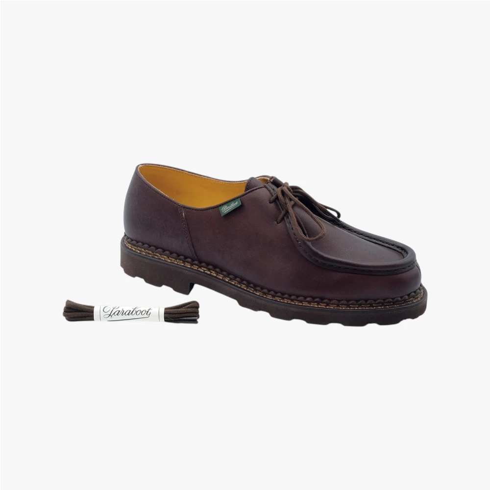Close-up of the cafe round shoelace texture highlighting weave detail and durable construction.