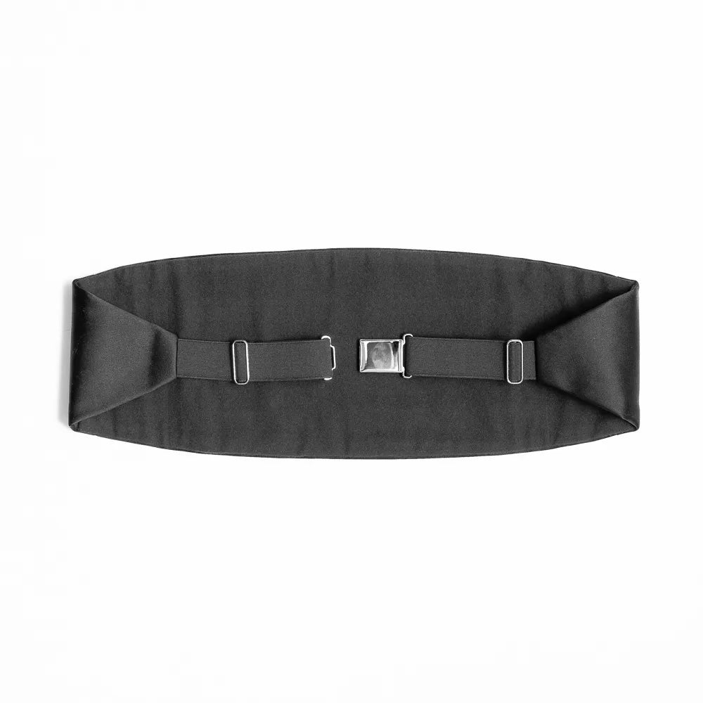 Refinement Cummerbund Pure Silk Black Fabric Detail