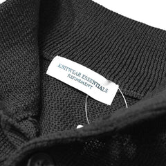 Refinement Knitwear Essential Raglan Bomber Knit Jacket Black Brand Label Detail