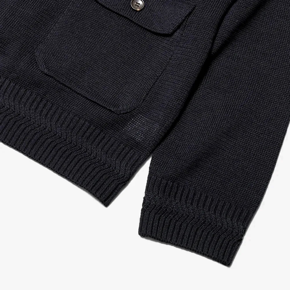Refinement Knitwear Essential Raglan Bomber Knit Jacket Black Raglan Sleeve Detail