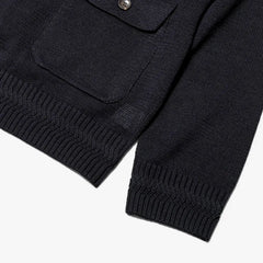 Refinement Knitwear Essential Raglan Bomber Knit Jacket Black Raglan Sleeve Detail