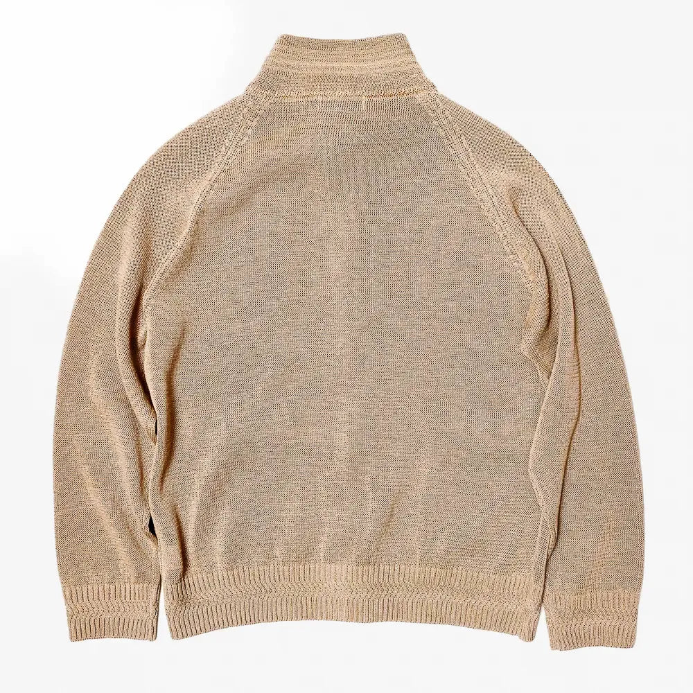 Refinement Knitwear Essential Raglan Bomber Knit Jacket Oat Meal Back View