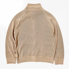 Refinement Knitwear Essential Raglan Bomber Knit Jacket Oat Meal Back View