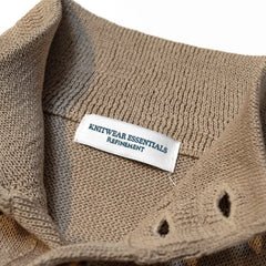 Refinement Knitwear Essential Raglan Bomber Knit Jacket Oat Meal Brand Label Detail