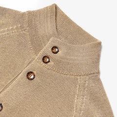 Refinement Knitwear Essential Raglan Bomber Knit Jacket Oat Meal Collar Detail