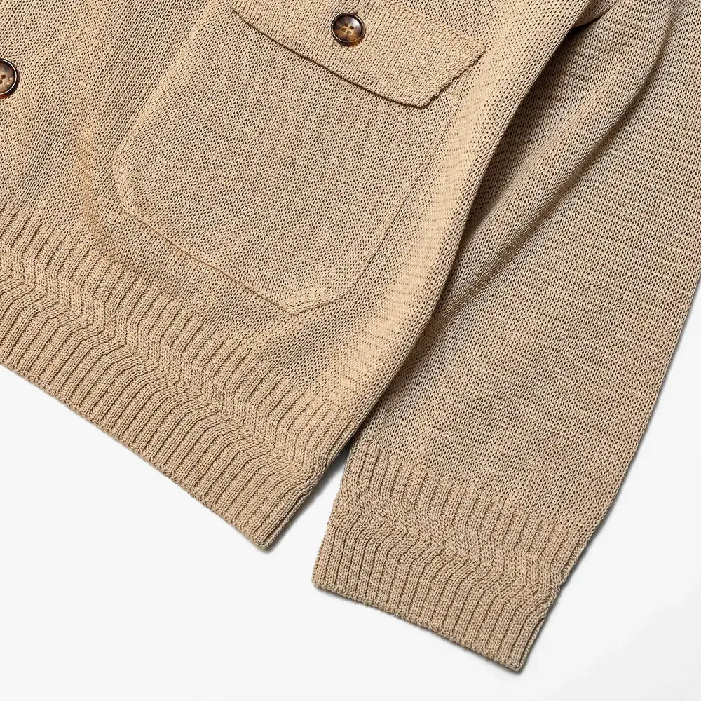 Refinement Knitwear Essential Raglan Bomber Knit Jacket Oat Meal Raglan Sleeve Detail