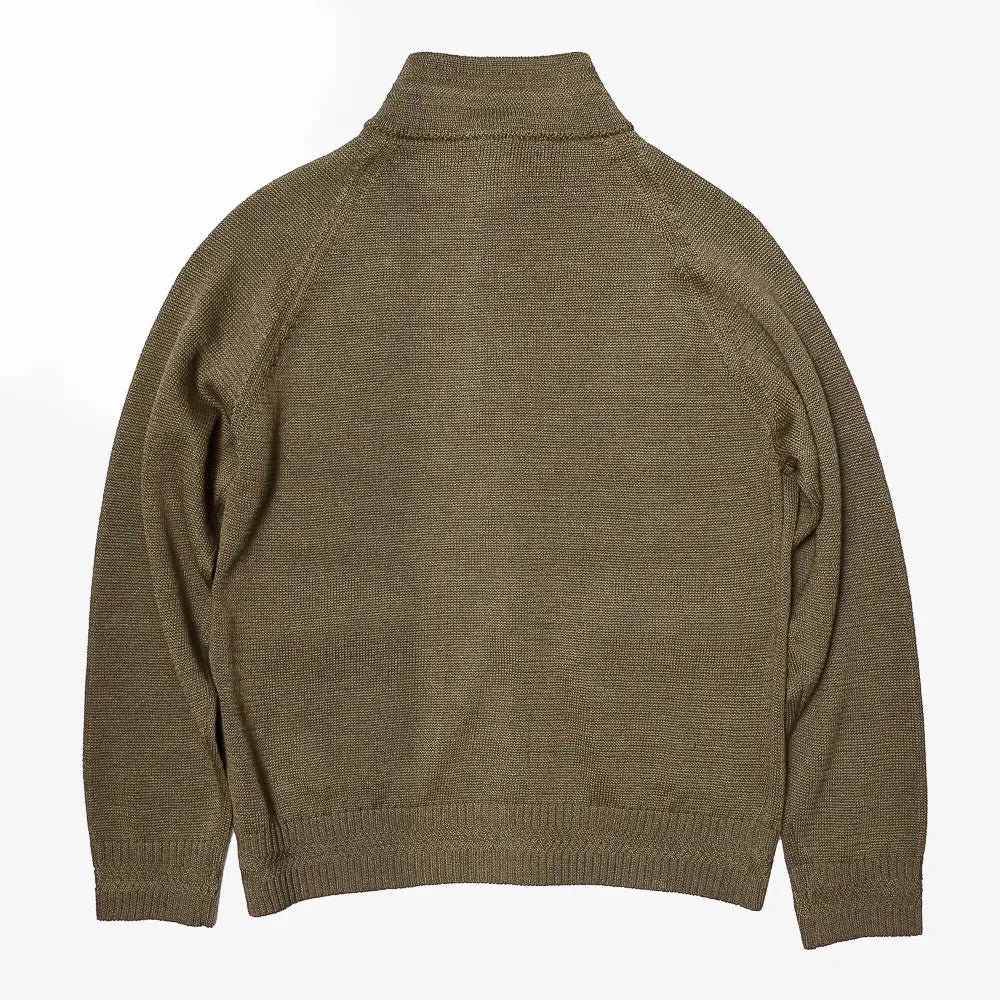 Refinement Knitwear Essential Raglan Bomber Knit Jacket Olive Back View