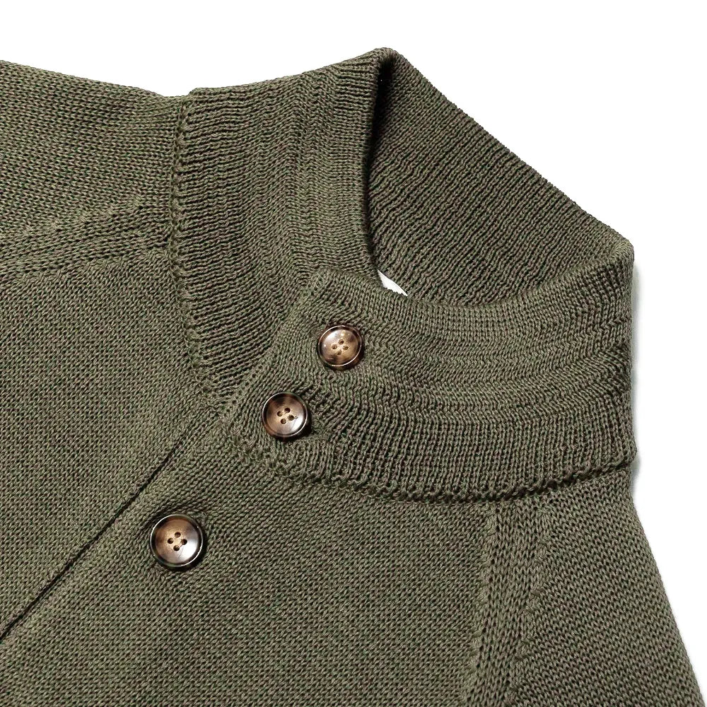 Refinement Knitwear Essential Raglan Bomber Knit Jacket Olive Collar Detail