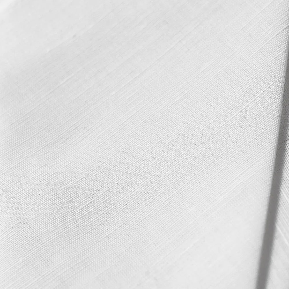 Refinement Linen Pocket Square White Fabric Texture Detail