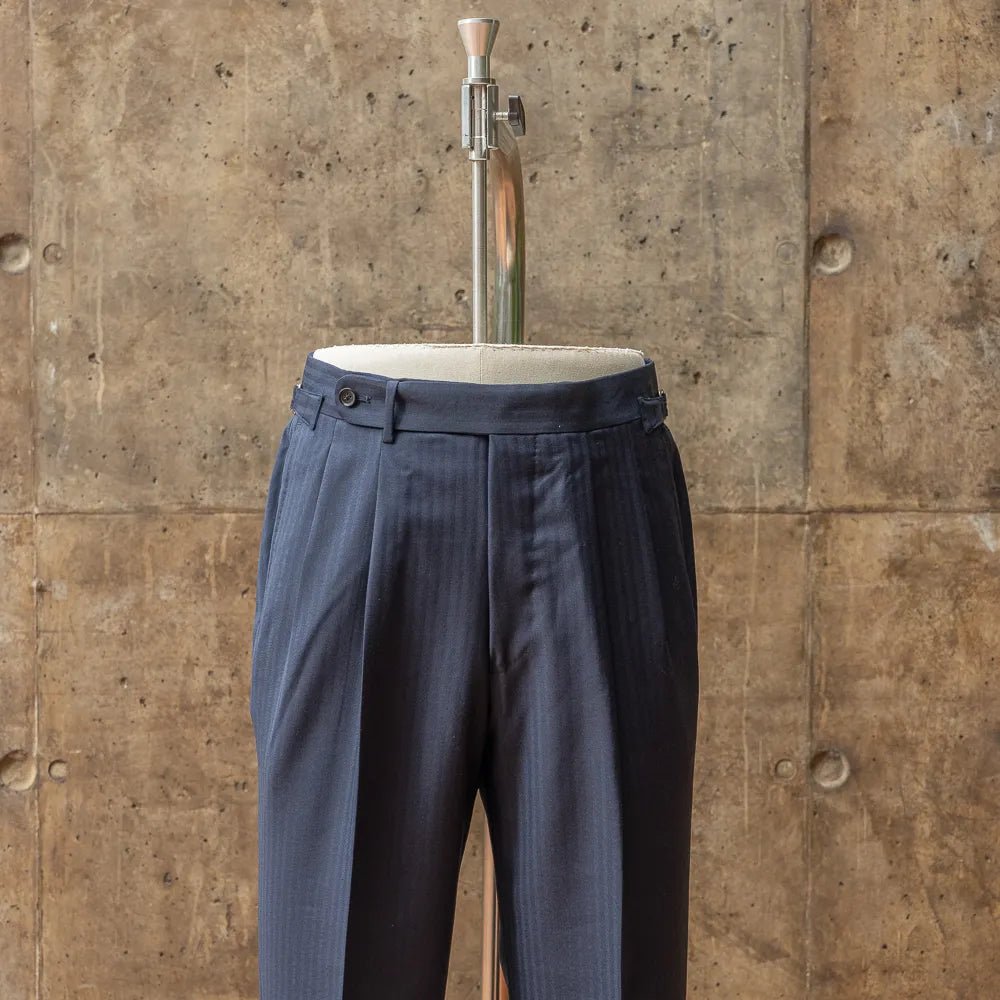 Refinement Made By Ring Jacket Rmj - 03 Single Breasted Herringbone Suit Navy By Vbc - Refinement