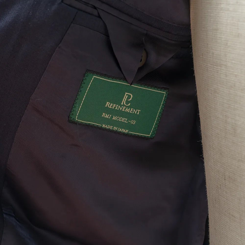 Refinement Made By Ring Jacket Rmj - 03 Single Breasted Herringbone Suit Navy By Vbc - Refinement