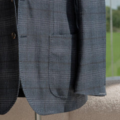 Refinement Made By Ring Jacket Rmj-03 Single Breasted Jacket Loro Piana Navy Glen Check Summertime Front Pocket Detail