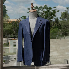 Refinement Made By Ring Jacket Rmj-03 Single Breasted Jacket Loro Piana Royal Blue Jersey Front View