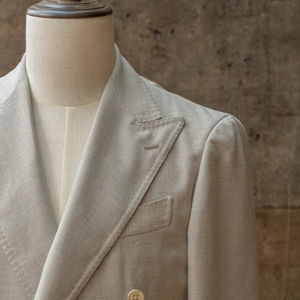 Refinement Made By Ring Jacket Rmj - 04 Double Breasted Jacket Hopsack Ivory By Vbc - Refinement
