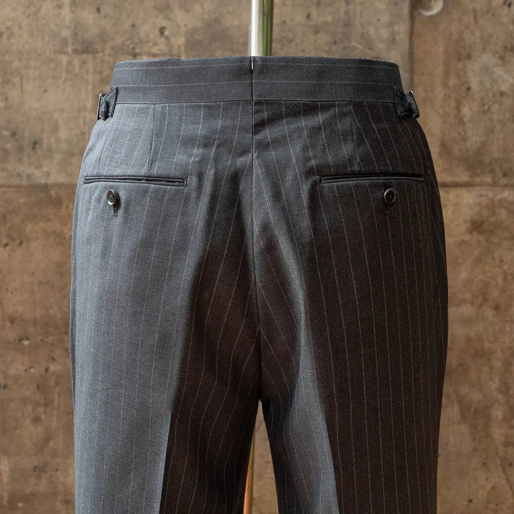 Refinement Made By Ring Jacket Rmj - 04 Double Breasted Suit Chalkstripe Charcoal Grey By Vbc - Refinement