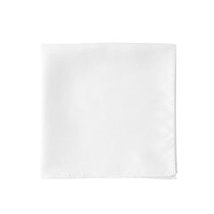 Refinement Silk Pocket Square White Front View