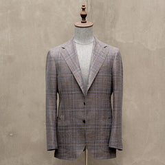 Refinement Tailoring RFMT-01 Sport Jacket Summertime Checked Brown/Blue by Loro Piana Front View