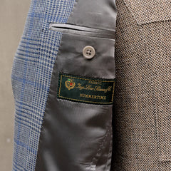 Refinement Tailoring RFMT-01 Sport Jacket Summertime Glen Checked Blue by Loro Piana Fabric Detail