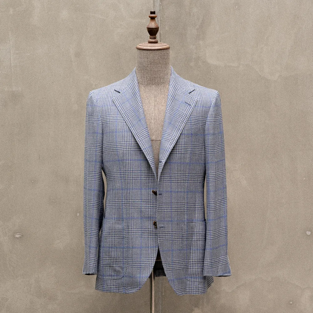 Refinement Tailoring RFMT-01 Sport Jacket Summertime Glen Checked Blue by Loro Piana Front View