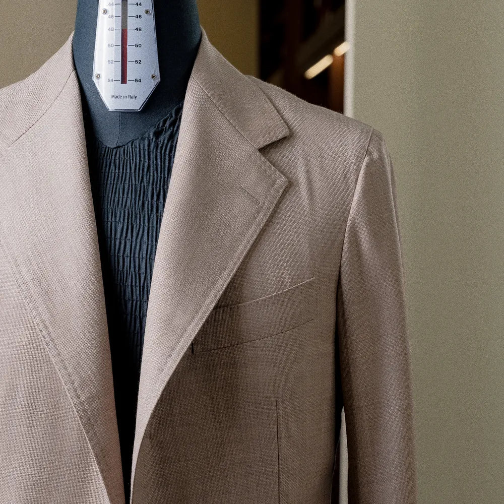 Refinement Tailoring Rfmt-01 Sport Jacket Zelander Oatmeal By Loro Piana Pocket Detail