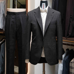 Front view of the Refinement Tailoring Rfmt-01 Suit Jacket Glen Checked Grey by Woodhead showing the structured silhouette and classic grey glen check pattern.