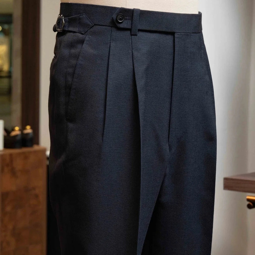 Front view of the Refinement Tailoring Rfmt-02 Suit Trousers Navy showing the tailored silhouette and clean flat-front design.
