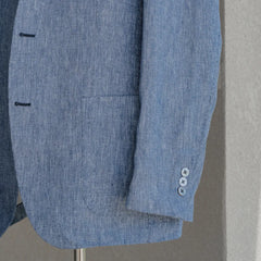 Ring Jacket Collarless Jacket Royal Blue Front Pocket Detail