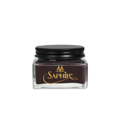 Saphir Cordovan Cream Cordovan color in a glass jar for leather care