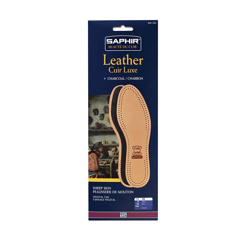 Saphir Luxury Sheep Leather & Charcoal packaging for safe storage and premium leather care