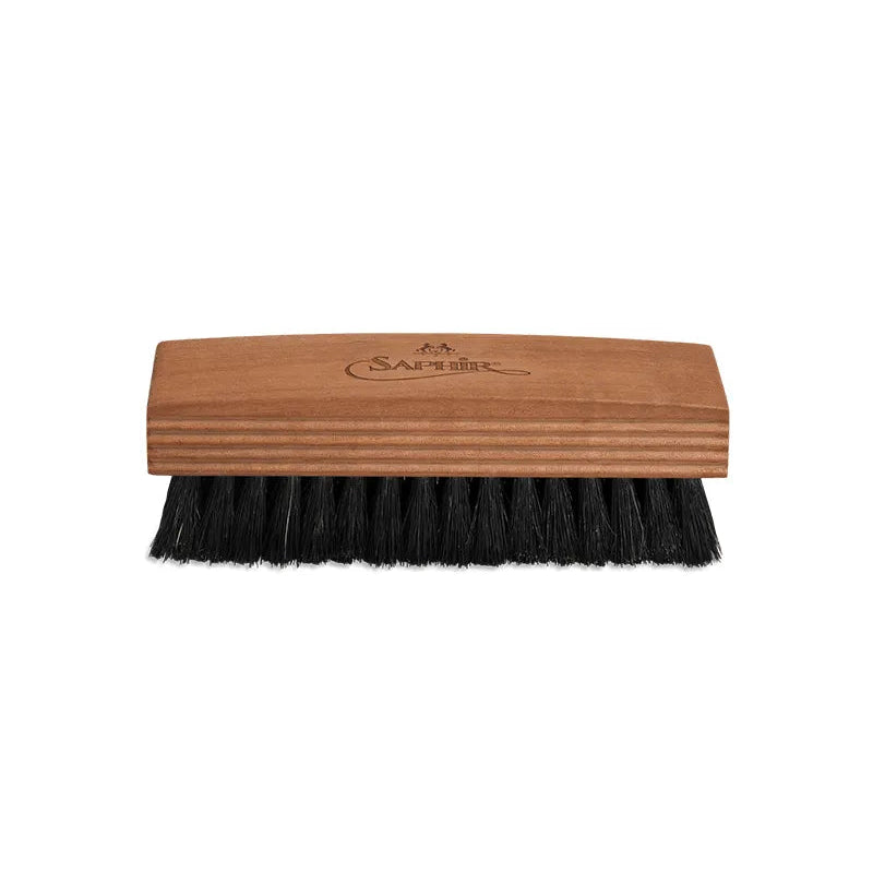 Saphir Polishing Brush front view for gently polishing and maintaining premium leather shoes