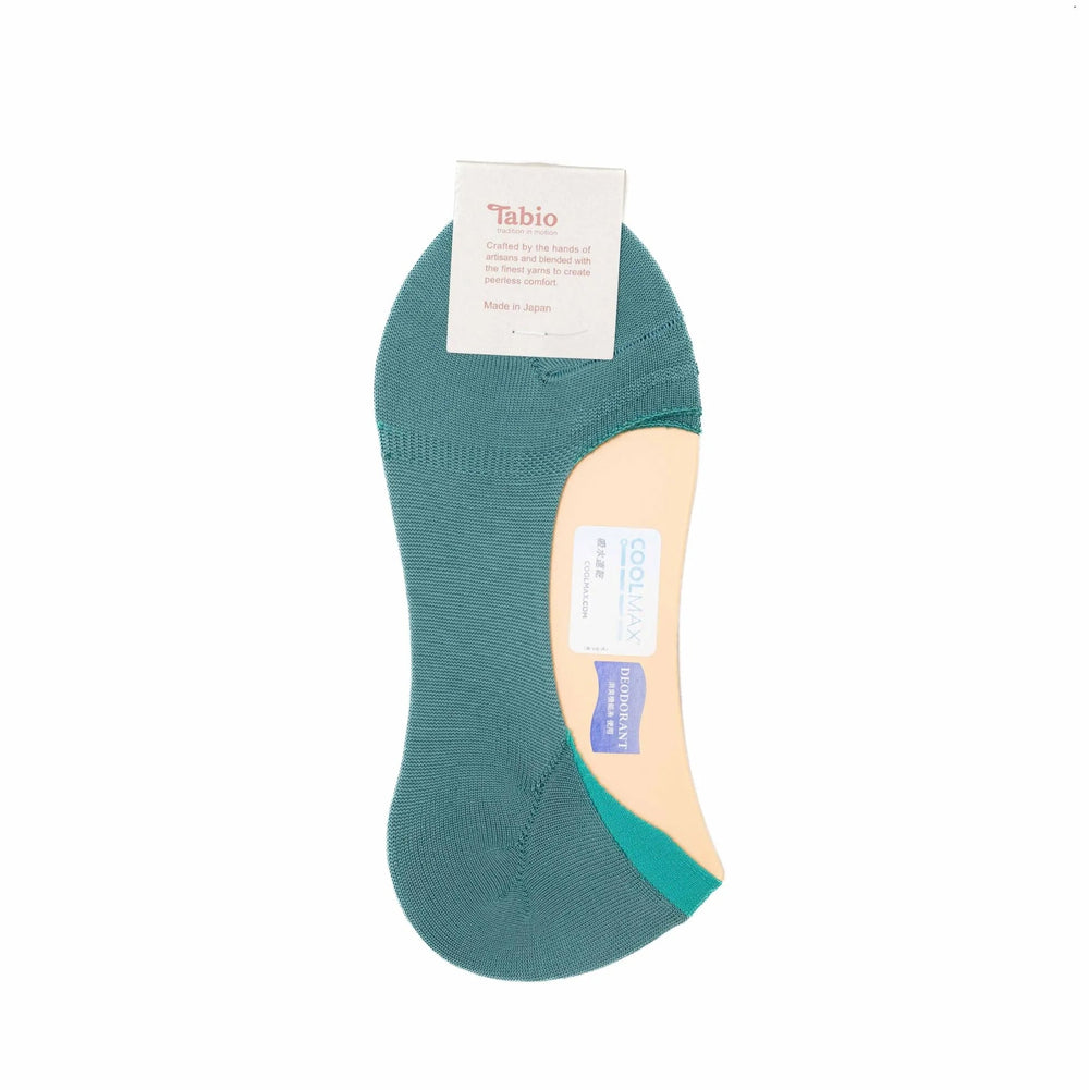 Tabio No Show Socks in mint, front view showing low-cut design and smooth cotton texture