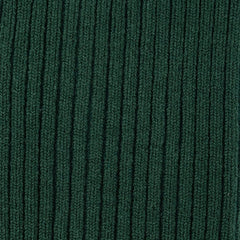 Close-up of the green ribbed knit texture on Tabio Power Rib Mid Calf Socks