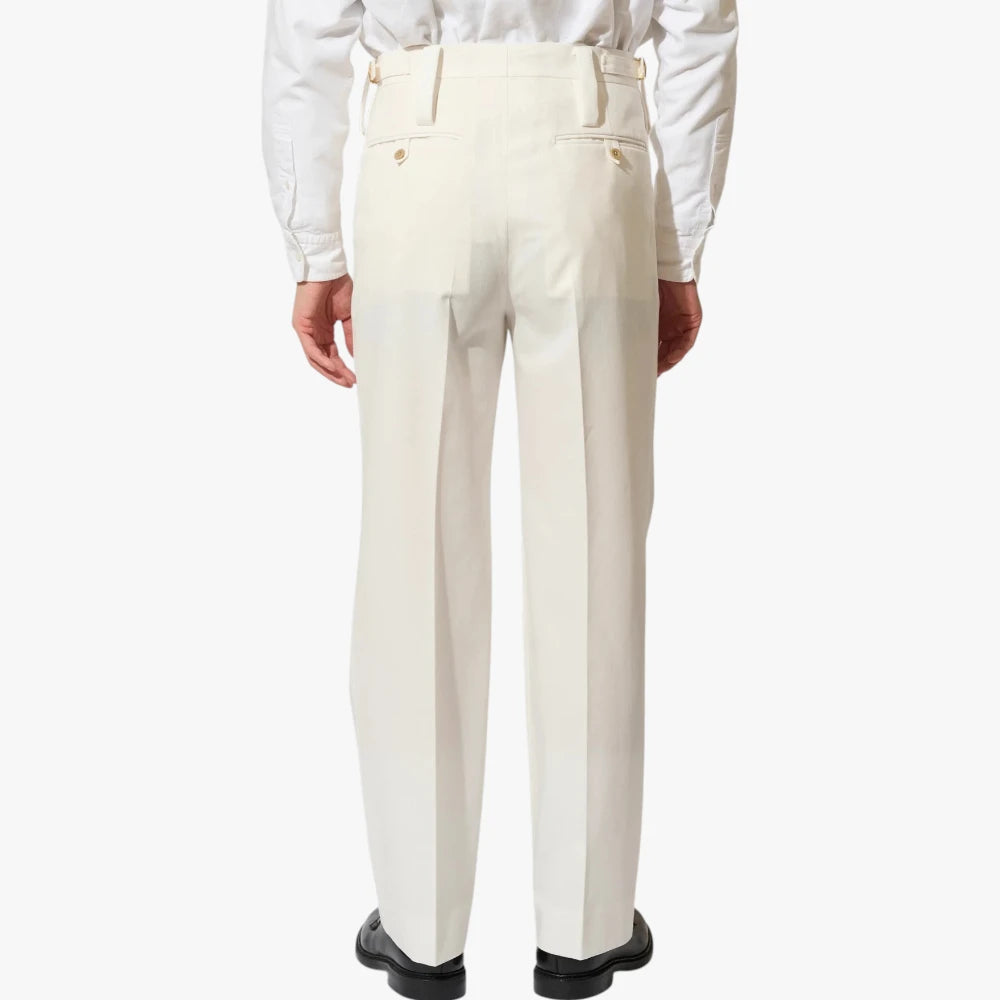 tangent tan25 pat off white trouser fabric texture detail