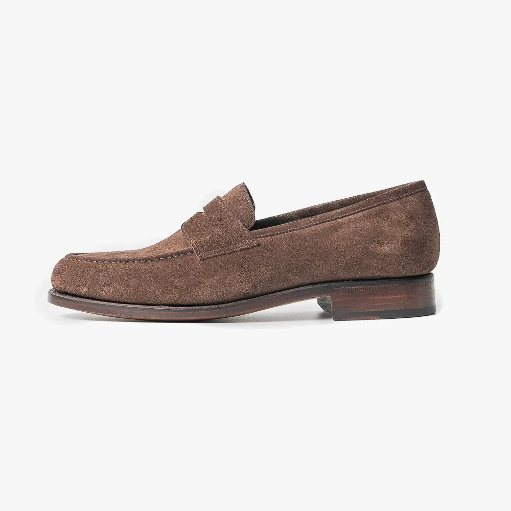 TLB Mallorca 718 Queens Penny Loafer Dark Brown Suede | Refinement