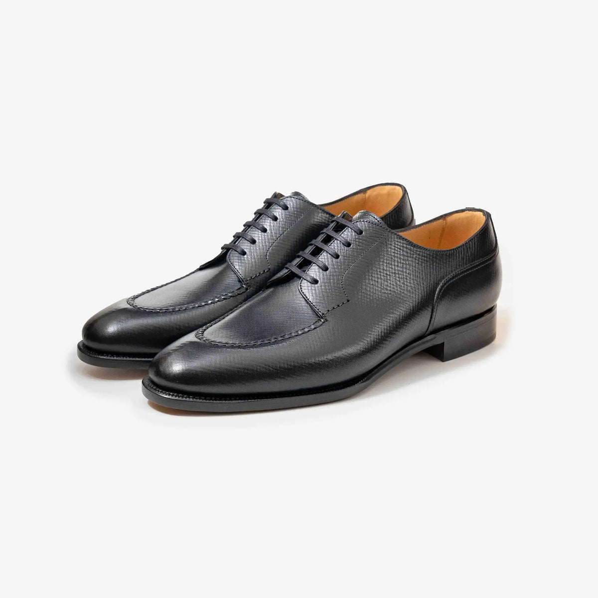 TLB Mallorca Artista 135 Velazquez Blucher Black Hatch Grain – handcrafted derby shoes made in Spain