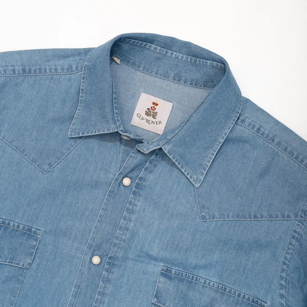 western chambray shirt guy rover snap button cotton