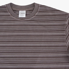 Yonetomi Random Border T-Shirt Gray × White Collar Detail