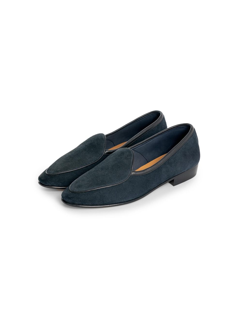BAUDOIN&LANGE Sagan Classic Plain Loafers Midnight Navy Suede - The ...